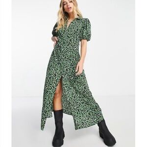 ASOS Olive Animal Print Maxi Dress
